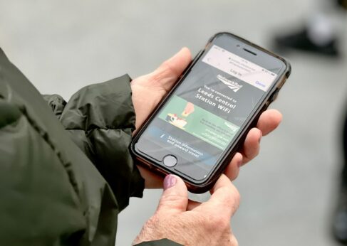 GlobalReach Technology captive portal at Leeds Network Rail station.