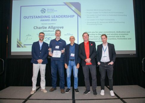 Charlie Allgrove senior solutions architect received an Outstanding Leadership Award 2022 from the Wireless Broadband Alliance.