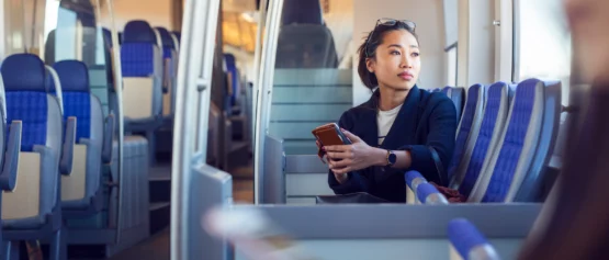 lady using wireless broadband for moving networks